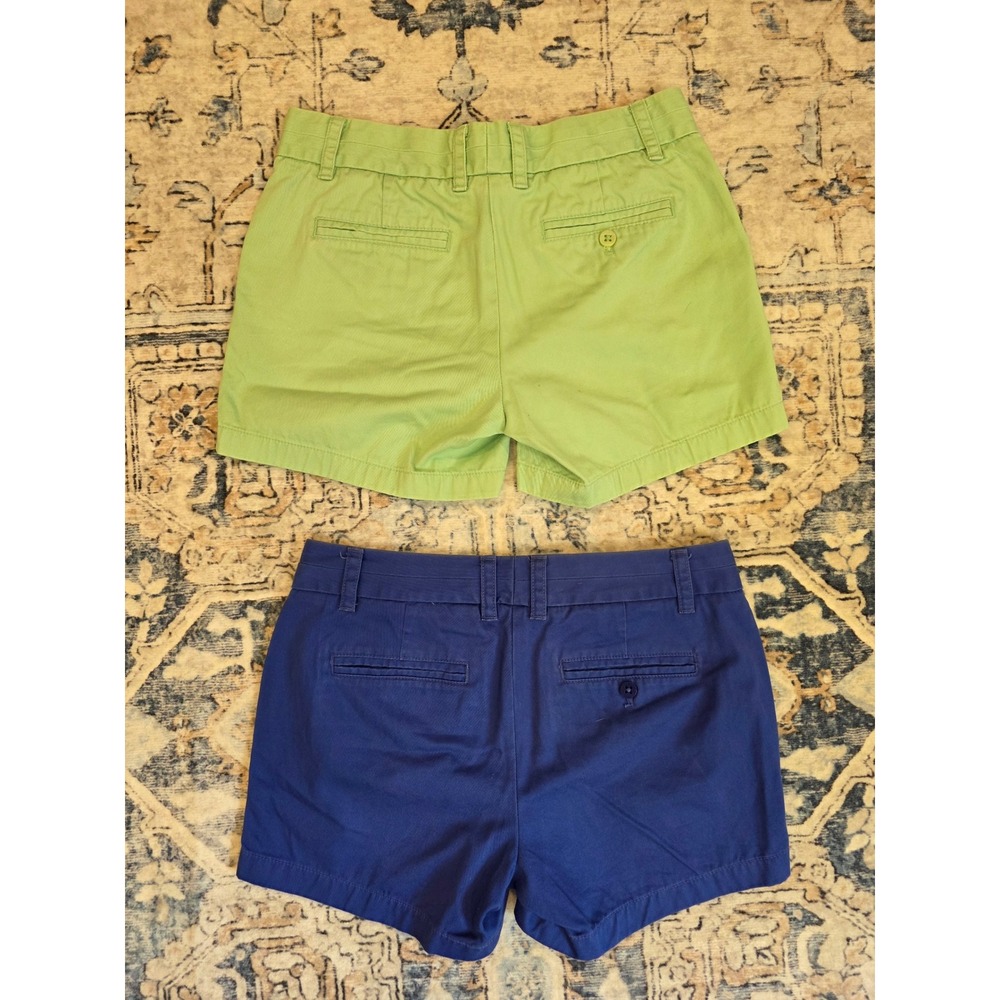 J. Crew Women's Size 4 Chino Green and Blue 100% Cotton Shorts Bundle - Picture 4 of 4